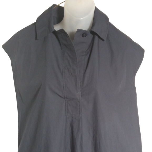 COS Women’s Blue Boxy Utility Midi Shirt Dress Pockets Belted Casual Sz 4 - Picture 3 of 8